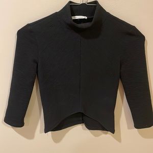 Black crop top with mock neck